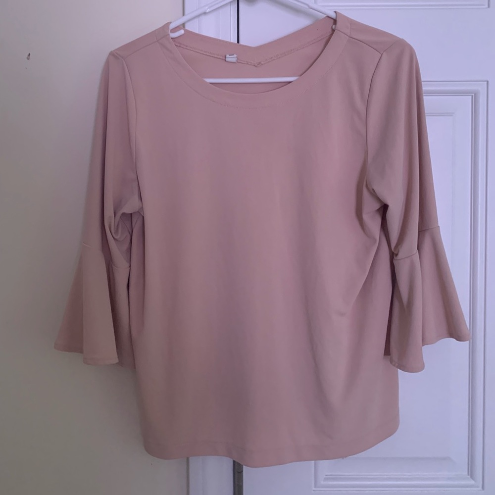Uniqlo wide sleeve top light pink